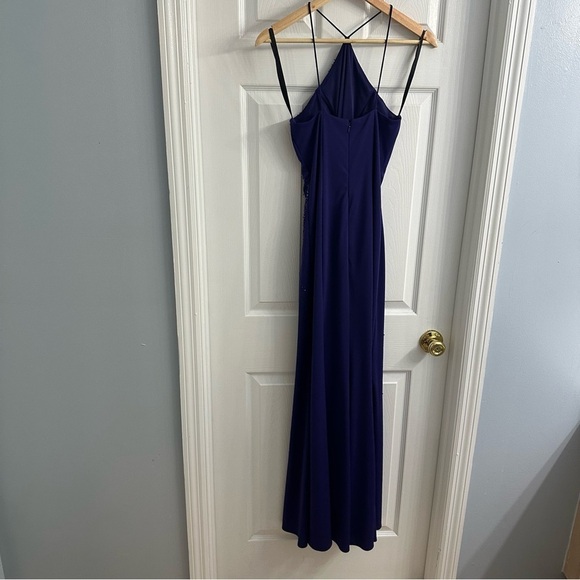 Vintage Dress Long Formal Prom Purple Beaded Halter Whimsigoth Size 8 Small - Picture 3 of 6